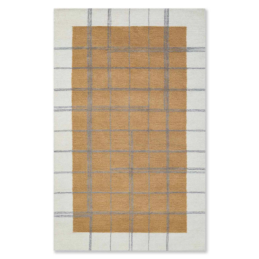 Gridded Hand Tufted Woollen Rug