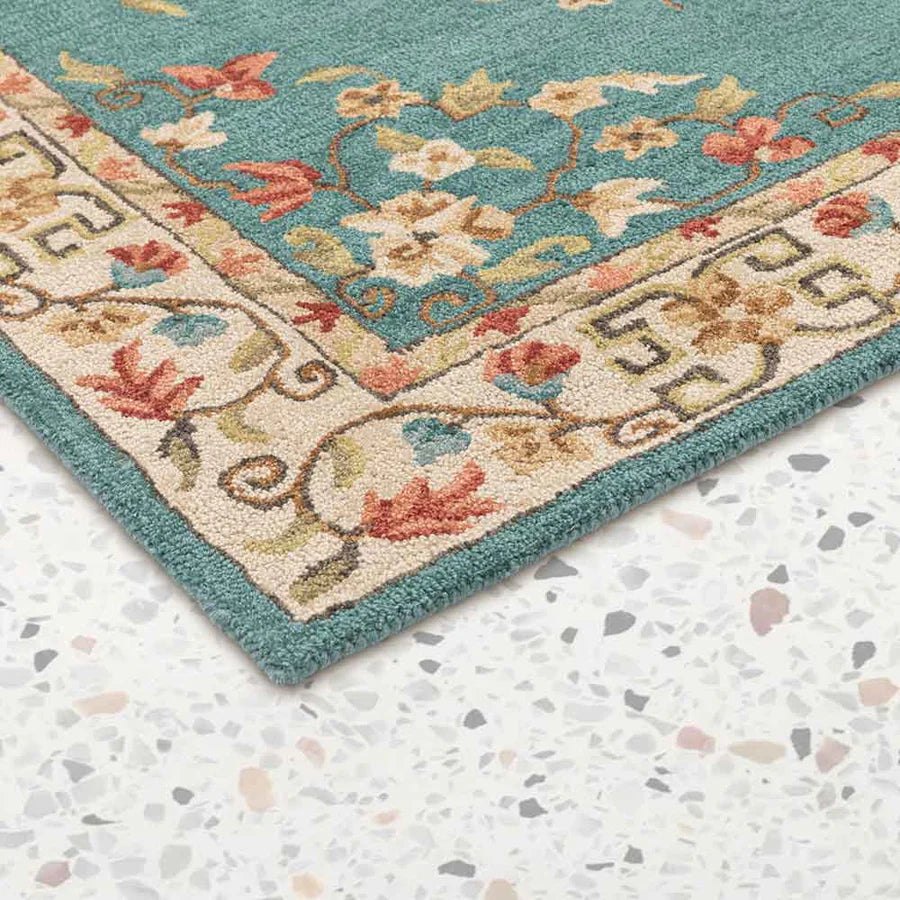 Jade Blossom Hand Tufted Woollen Rug