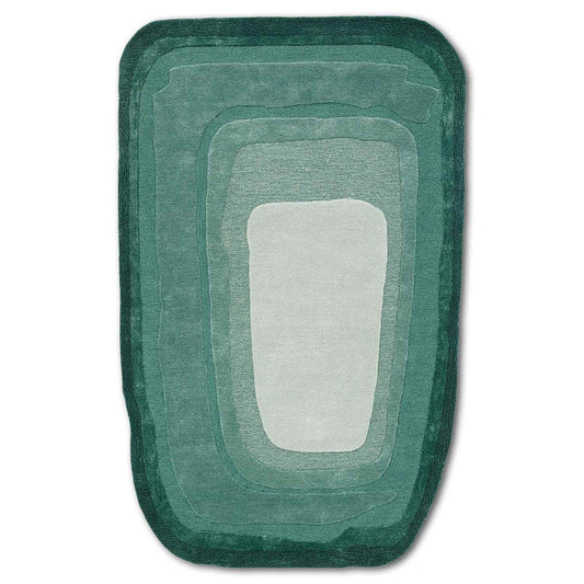 Green Vortex Hand Tufted Wool And Viscose Rug