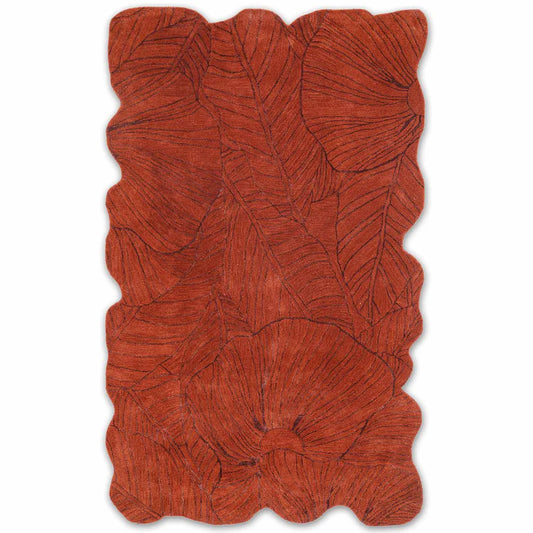 Fall Leaf Hand Tufted Wool And Viscose Rug