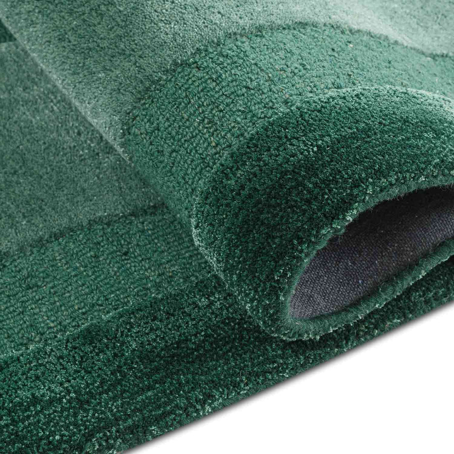 Green Vortex Hand Tufted Wool And Viscose Rug