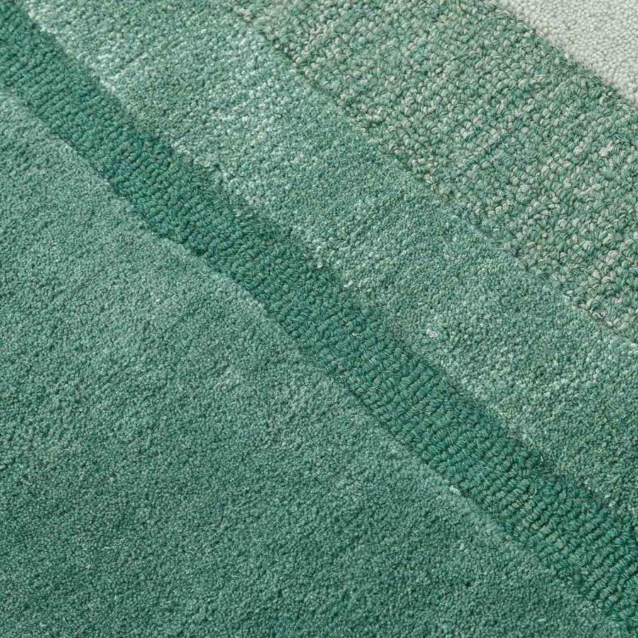 Green Vortex Hand Tufted Wool And Viscose Rug